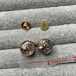 CHANEL Silver Crystal Earrings